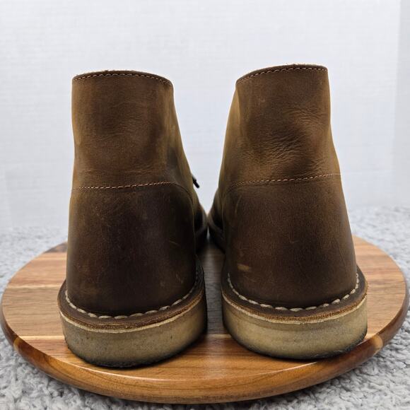 Clarks Mens 13M Original Desert Brown Leather Distressed Crepe Sole Chukka Boot main image 8
